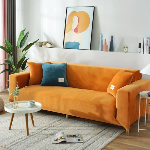 1/2/3/4 Sitzer Samt Sofabezug L Form Ecksofa Stretch Sofa Überzug Couchbezug DE - Bild 58 von 74