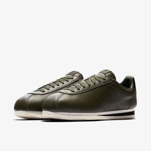 nike cortez green leather