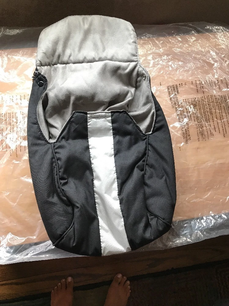 Maclaren Universal Footmuff Black Silver Stripe eBay