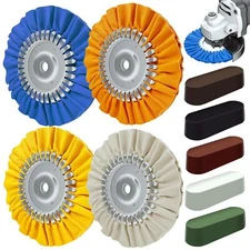 8" Airway Buffing Wheel, 9Pcs Aluminum Wheel Polishing Kit in Diameter 5/8 Inch