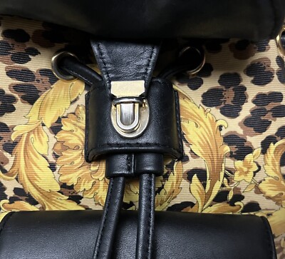 Gianni Versace Small Backpack purse handbag Leopard Cheetah Print