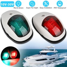 Pair Red Green 8 Led Navigation Lights Marine Bow Light Lamp For Boat Pontoon