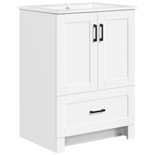 Bathroom Vanities Floor Standing with Sink Combo Set 24x19x34 Inch, White
