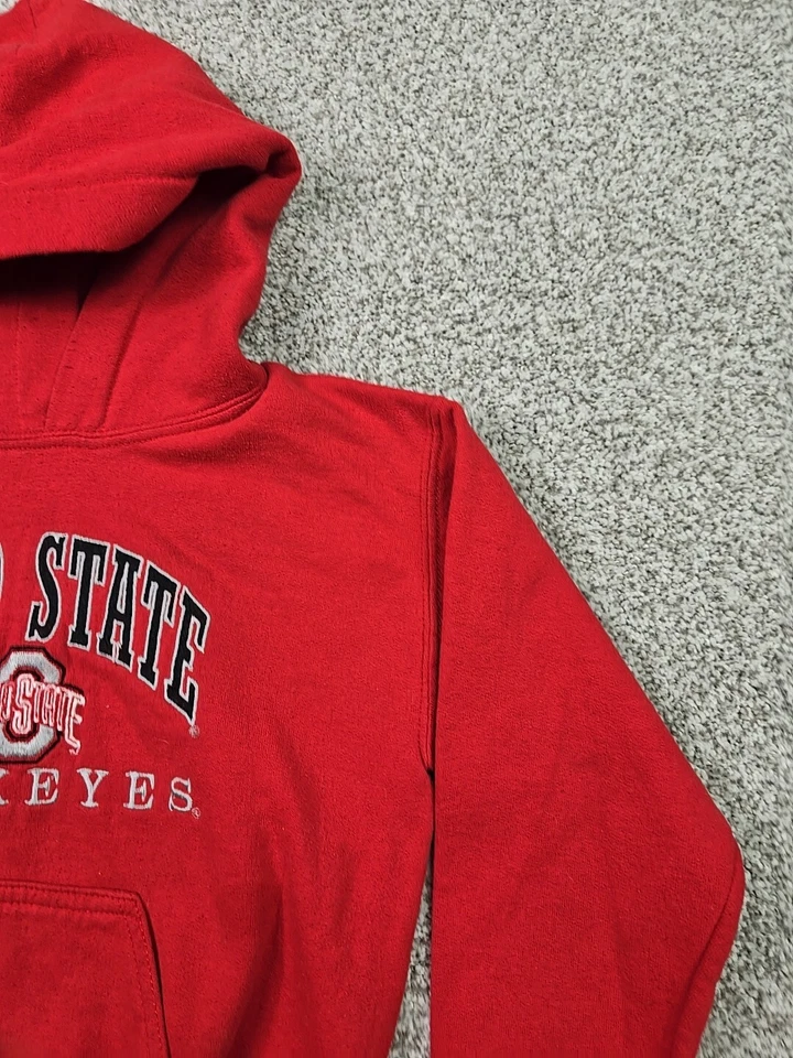 Ohio State Buckeyes Suéter Juvenil Pequeña Sudadera con Capucha Roja Bordada NCAA Foto 4 de 4