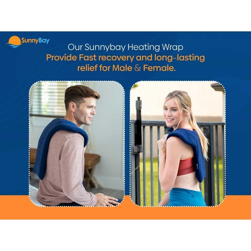 Microwavable Heating Wrap For Shoulder And Upper Back, Blue