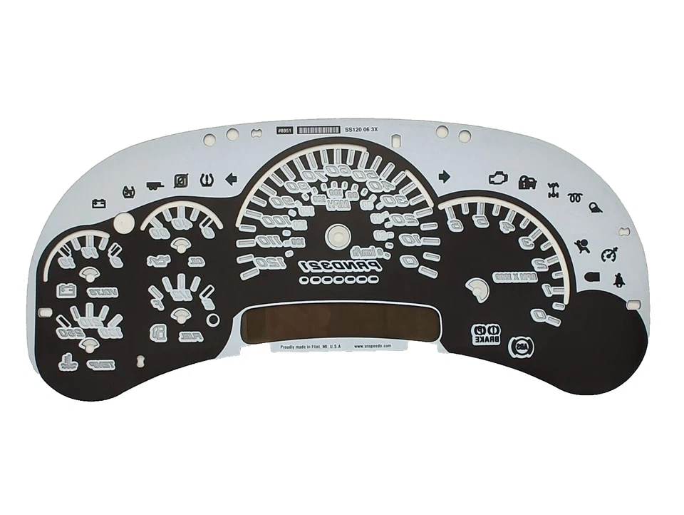 Silverado SS Estilo Negro Calibre Cara para GM Clusters 2006 07 1500 Gas Edición LED Foto 2 de 4