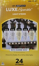 Gemmy Lightshow 24 Count C9 Luxe Sparkle White Diamond LED Christmas Lights