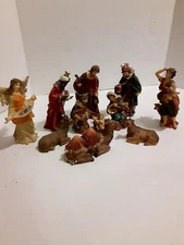 11pc. Nativity Figurines  Manger Vintage From 2" To 6"