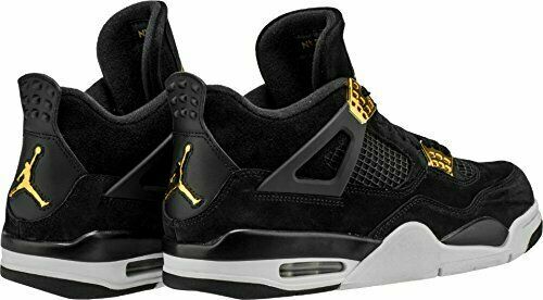 NEW SIZE 9.5 NIKE 308497-032 MEN AIR 4 RETRO JORDAN BLACK METALLIC GOLD  WHITE | eBay