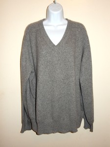 MEN'S KIRKLAND 100% CASHMERE LIGHT GRAY V-NECK LOOSE FIT SWEATER XL/XXL | eBay