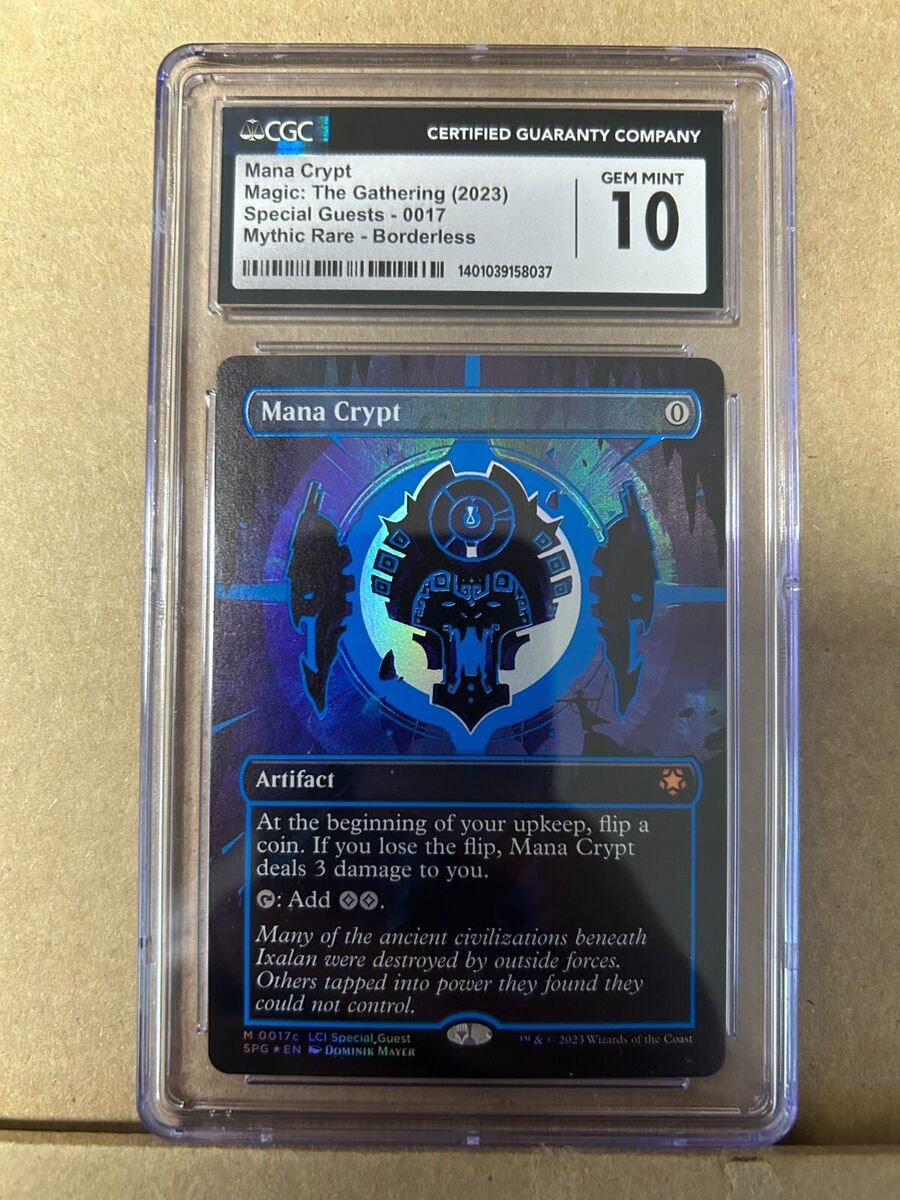 MANA CRYPT NEON INK BLUE #17C 0017c BORDERLESS FOIL CGC 10 MANA CRYPT NEON INK BLUE #17C 0017c BORDERLESS FOIL CGC 10