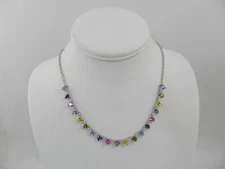 GIANI BERNINI Multicolor Cubic Zirconia Heart 18" Collar Necklace in Silver