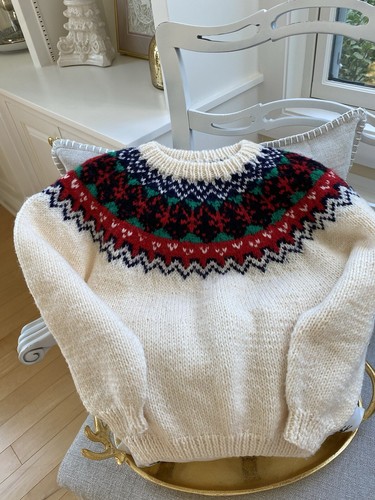 Vintage hand knit sweater fair Isle Kids - Picture 2 of 10