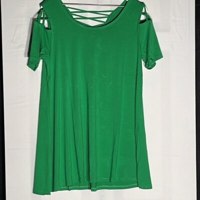 A. Richards Women's Kelly Green Cut Out String Back Dress/Tunic Short  Sleeves XL | eBay