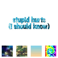 Stupid Hurts I Should Know - Decal Sticker - Multiple Patterns & Sizes - ebn3602
