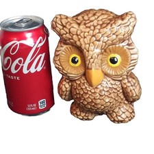 MCM Vintage Arnels Big-Eyed Ceramic Owl Bank No Stopper 5.5" Tall AS IS Cute