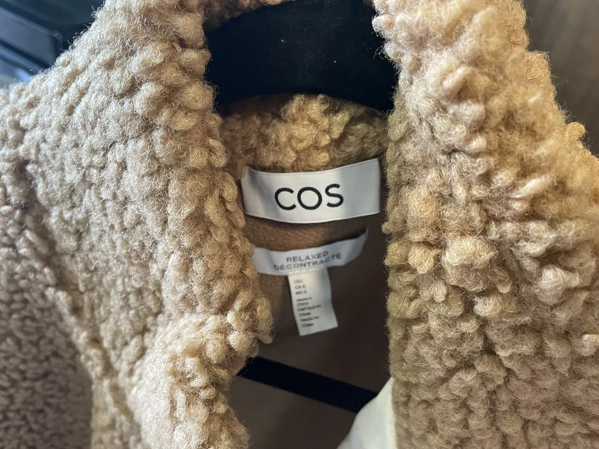COS Men s Jacket Fleece Jacket Beige Brown Size L Full Zipper MSRP