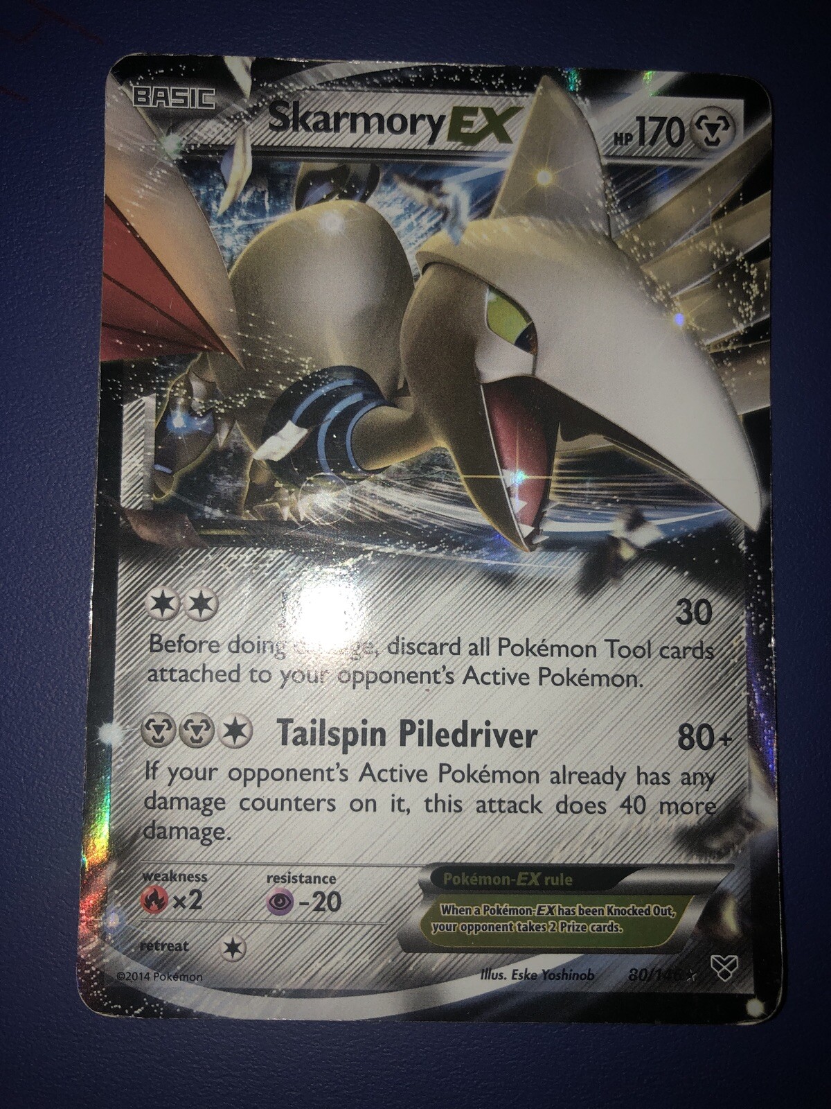 Skarmory EX 80/146  Pokemon XY Base Set Near Mint Holo