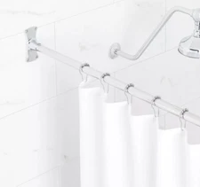 Signature Hardware SH555002CP 60" Straight Brass Shower Rod Chrome