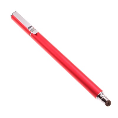 Touch Screen Pen Red Stylus Fiber Tip Aluminum Lightweight for Cell Phones