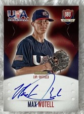 2014 Panini USA Baseball Box Set 18U Signatures /499 Max Wotell #MW Auto