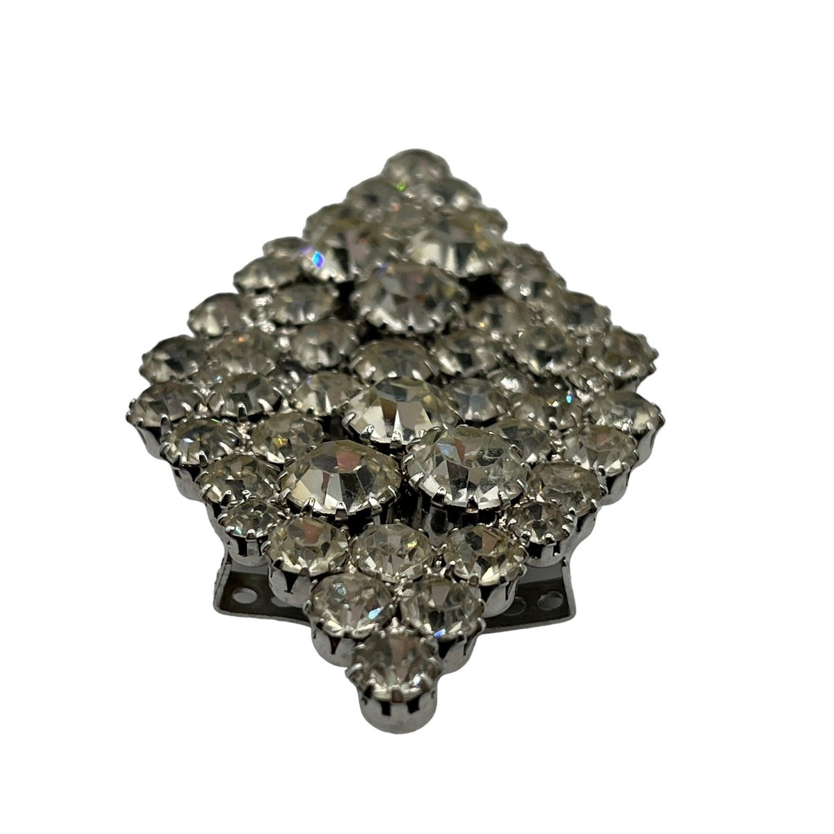 Antique Art Deco 1930s Sparkling Clear Rhinestone Triangle Belt Buckle Art Deco Clear Vintage Belt Buckles for sale | eBay main image 2