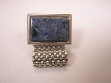 Lapis Lazuli Wraparound SINGLE Vintage Cuff Link replacement lost/broken zo59