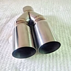 3" OD TWIN EURO tip Straight Tailpipe 2.5" ID trim E30 E36 E39 E60 BMW LOOK
