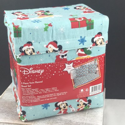 New Disney Christmas Twin Flannel Sheet Set - Mickey Minnie Mouse Christmas Gift 32281238582 | eBay