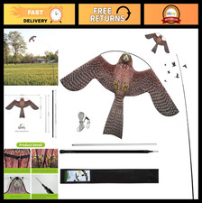 Flying Bird Hawk Kite with 4m Pole - Scare Birds Away, Crop Protector Kite