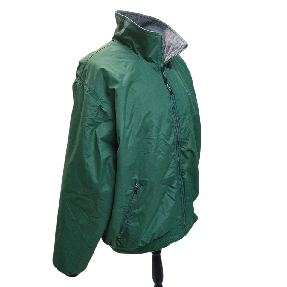 Vtg 90s LL Bean Jacket 2XL Green Fleece Lined Warm Up Bomber Thinsulate NWOT - Image 3 of 4