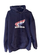 Men  s XL Honda Navy Blue Hoodie With Wing Logo Has 2 Small Holes