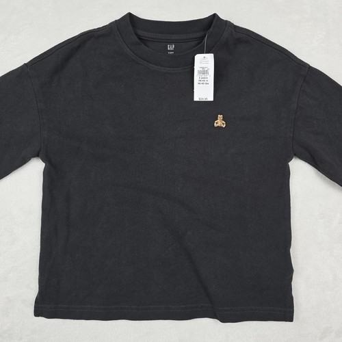 GAP Kids Heavyweight Tee Shirt Long Sleeve Black New With Tags Size 4 Years - Bild 2 von 9