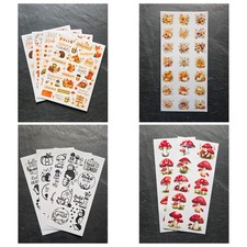 Rub On Sticker Herbst ~  Rub Ons, viele Motive ~ Pilze ~ K&uuml;rbisse ~ Herbstzeit