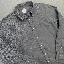 Brooks Brothers Shirt Mens Medium Navy Gingham Check Regent Fit Button Down