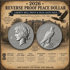 2026 Peace Silver Dollar Reverse Proof NEW w/COA In Hand UK based