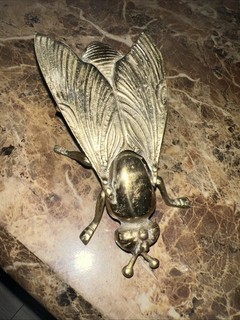 Vintage bronze ashtray "Fly". Antique gift. Vintage ashtrays. Approx 6 Inches