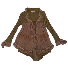 Pretty Angel Whimsical Gypsy Fairycore Witchy Tiered Lagenlook Cardigan Medium