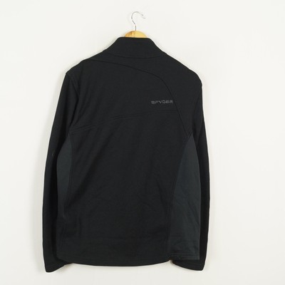 SPYDER Herren Fleece Pullover Gr. XL Schwarz Full Zip High Neck Polyester Tas...