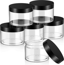 6 Pack 10 oz Plastic Jars Containers with Lids Wide-mouth Refillable Leakproo...