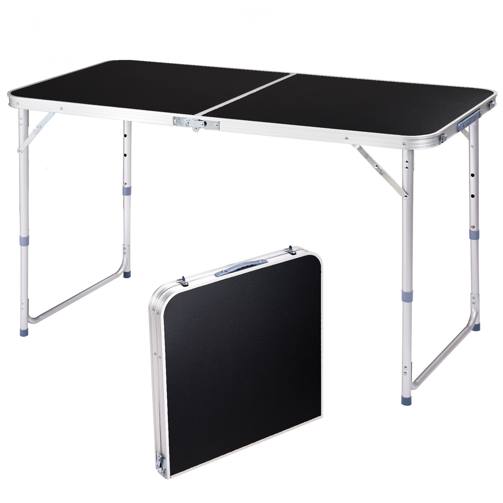 4Ft Black Portable Folding Table for Multipurpose Use