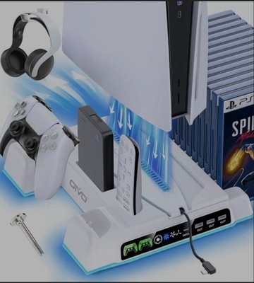 PS5 Cooling Stand with Dual Controller Charger Standfuß PS 5