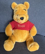 VINTAGE 12 Inch Walt Disney World Winnie The Pooh Plush --Red Knit Sweater