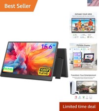 Portable Monitor 15.6-inch FHD 1080P Ultra-Slim Travel External Monitor HDR I...