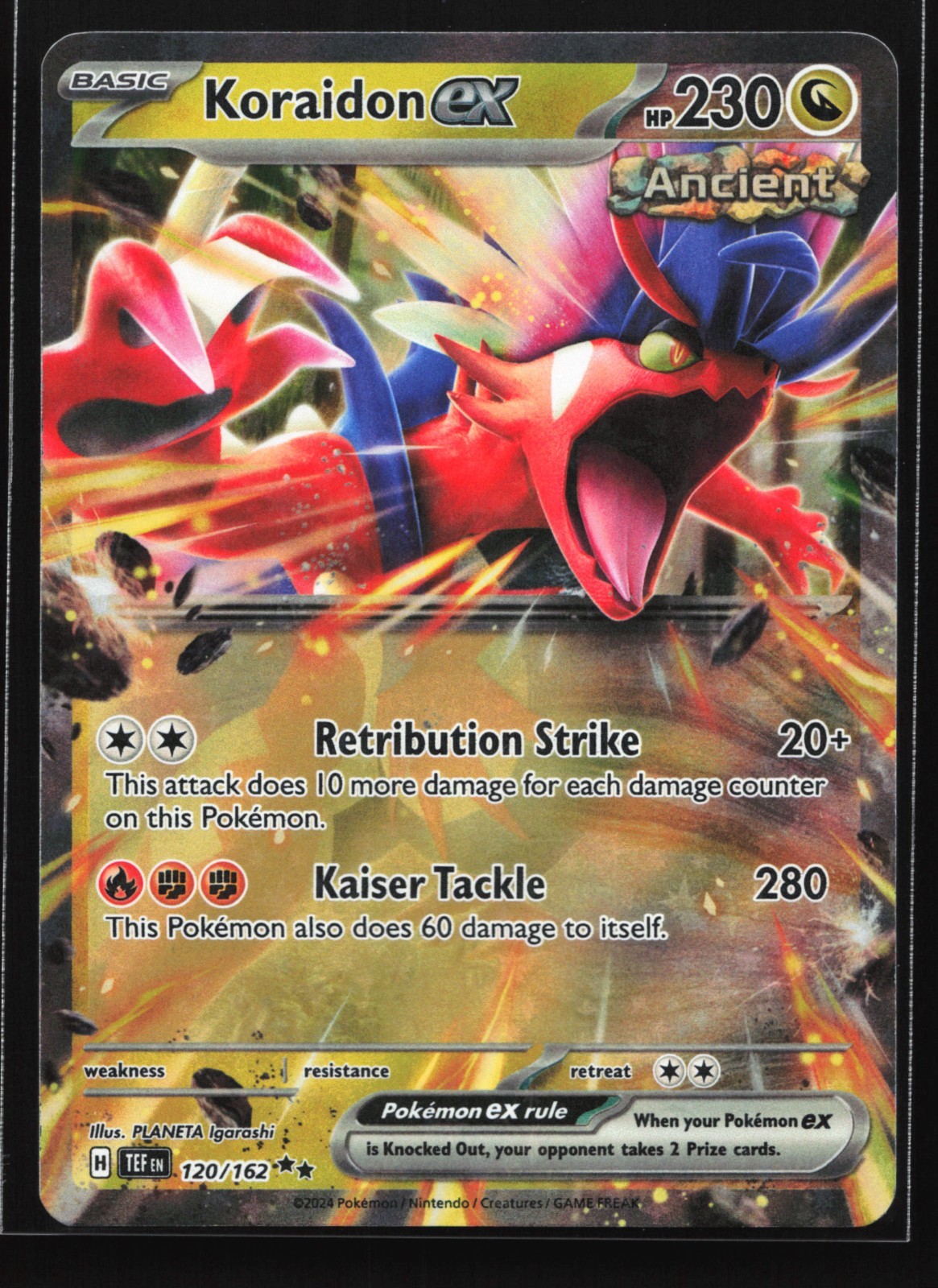 Pokemon Koraidon ex 120/162 Temporal Forces Double Rare Holo NM