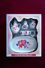 Vintage Miniature Porcelain Tea Set Collection Greenbrier Hearts