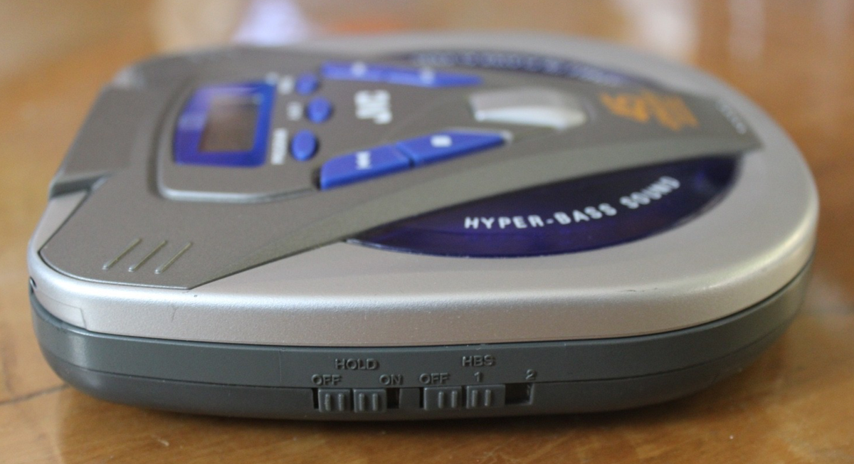 JVC XL-PG35 Portable CD Player - Silver Blue & Anti-Shock Hyper
