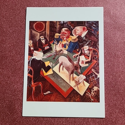 Kunstpostkarte: Sonnenfinsternis von George Grosz, unbesendet. 
