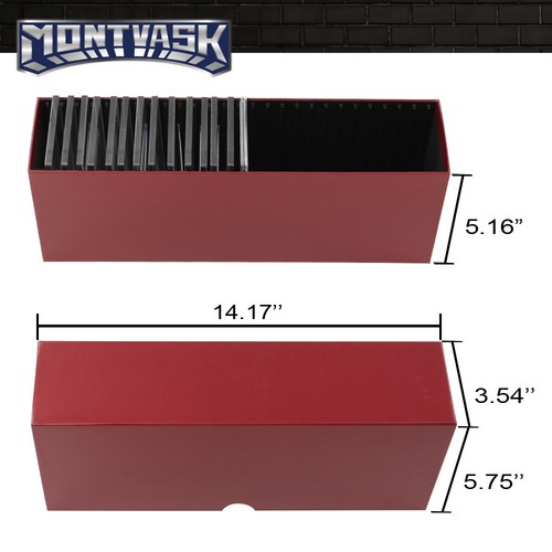 New Wine Storage Case w/ Slots Option For Graded Card Slab Box Holder Red - Picture 7 of 9