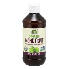 NOW Foods, Certified Organic Monk Fruit Liquid, Zero-Calorie Liquid Sweetener, N